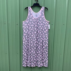 Sleeveless Soft Knit Midi Chemise Sleep Lounge Pajama Nightgown Size XL